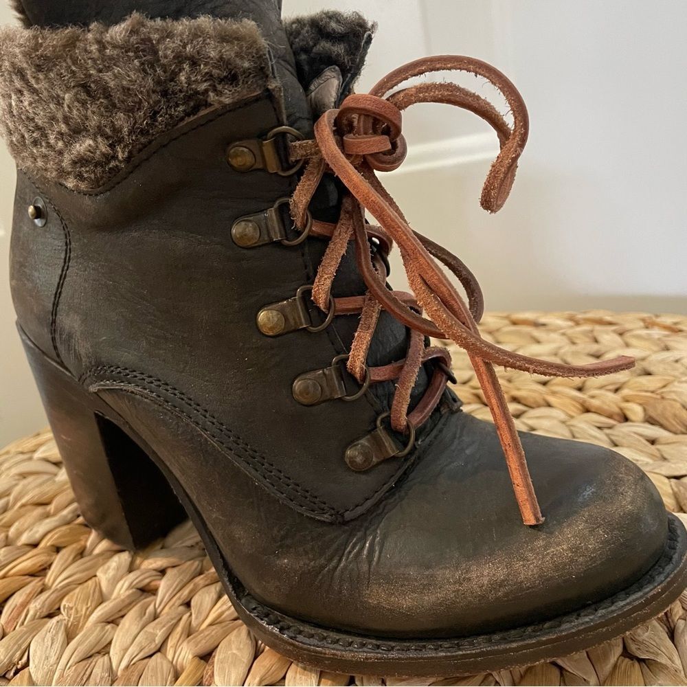 Freebird by Steven Swiss Brown Leather Ankle Booties Women's (Size 7) - Picture 12 of 13